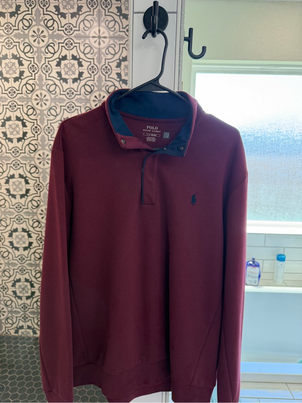 Polo by Ralph Lauren Men's Maroon Quarter-Zip Pullover